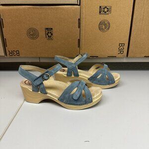 Dansko wedge sandal - blue/cream - size 42